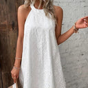 Chic High Neck Summer Dress with Feminine Touches