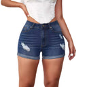 Trendy Women's High-Waisted Distressed Denim Shorts