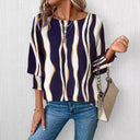 Chic Wave Pattern Women's Blouse