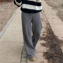 Summer Striped Pants with Elastic Waistband for Women