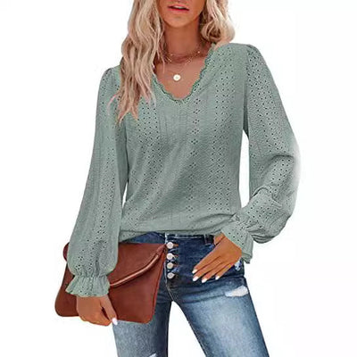 Ladies' Lace Balloon Sleeve Blouse