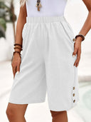 Chic Women's Airy Shorts with Button Accents
