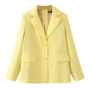 Chic Textured Blazer Jacket with Pockets for Women