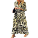 Trendy Leopard Print Maxi Dress with Wrap Design