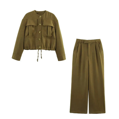 Chic High-Waist Palazzo Pants with Pleats