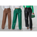 Chic Faux Leather Trousers for Women