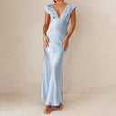 Chic V-Neck Ladies Long Evening Dress for Stunning Occasions