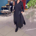 Chic Women's Shirt Dress with Flowing Design and Side Pockets