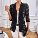 Chic Blazer Jacket with Lace Accents for Women