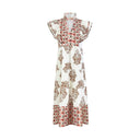 Floral V-Neck Women's Blouse Dress
