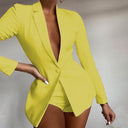 Chic Women's Blazer Jumpsuit with V-Neck Design