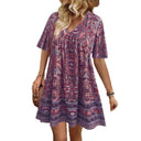 Boho-Patterned Women's Summer Dress