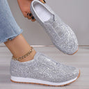 Women's Shimmering Slip-On Sneakers in Sparkly Design