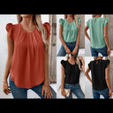 Chic Puff Sleeve V-Neck Women's Top