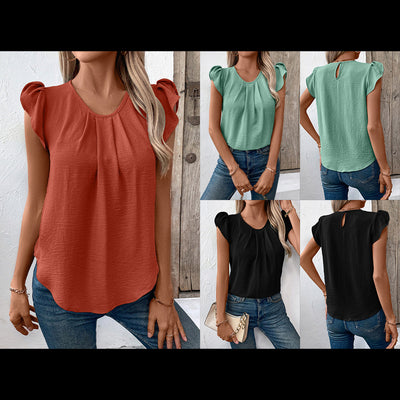 Chic Puff Sleeve V-Neck Women's Top