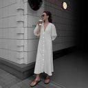 Women's Relaxed Linen Button-Up Dress