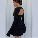 Chic Women's Short Sleeve Evening Dress with Deep Neckline and Flowy Skirt