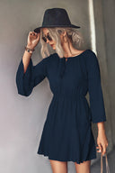 Chic Women's Spring Mini Dress with Flowy Sleeves