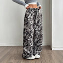 Floral Design Women’s Pants with Elastic Waistband