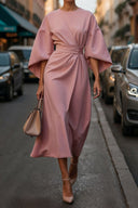 Stylish Midi Dress with Flowing Sleeves