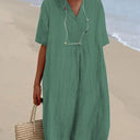 Women's V-Neck Long Sleeve Dress - Flattering Fit