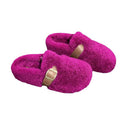 Chic Women's Fluffy Slippers with Stylish Buckle Accent