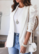 Chic Women's Blazer with Puff Sleeves