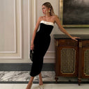 Chic Off-Shoulder Midi Dress for Women with Flattering Fit and Stylish Back Design