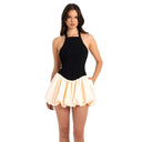 Chic Women's Halter Dress with Flowing Skirt and Convenient Pockets