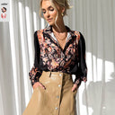 Floral Puff Sleeve Women's Blouse