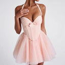 Stylish Women's Wedding Dress with Strap Design