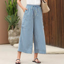 Chic Women's Striped Wide-Leg Trousers