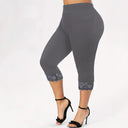 Women's 3/4 Leggings with Lace Trim Design
