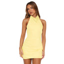 Chic High Collar Mini Dress for Women