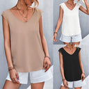 Charming Women's V-Neck Blouse with Lace Trim