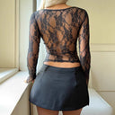 Lace Sleeve Long Sleeve Women's Shirt