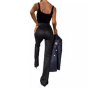 Chic High-Waist Blazer with Slit Design