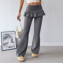 Chic Flared Ruffle-Detail Women's Trousers