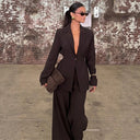 Chic Women's Blazer with Deep V-Neck Design