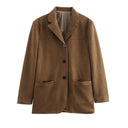 Chic Suede Blazer Jacket for Women