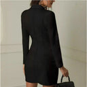 Chic Women's Double-Breasted Dress with Decorative Buttons