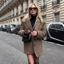 Chic Check Blazer for Women with Stylish Pockets