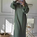 Chic Hooded Dress with Zipper Detail