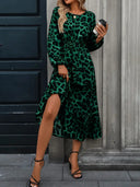 Stylish Women's Animal Print Maxi Dress