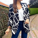 Chic Geometric Pattern Women’s Blazer