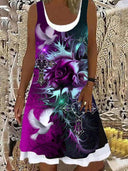 Floral Print Sleeveless Summer Dress for Women
