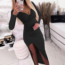 Chic Long Sleeve Wrap Dress with Side Slit