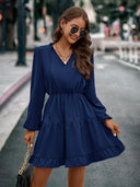 Chic Women's Ruffle Detail Mini Dress