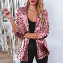 Sequin-Trimmed Women's Blazer for Chic Style