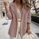 Chic Women's Structured Blazer with Classic Buttons